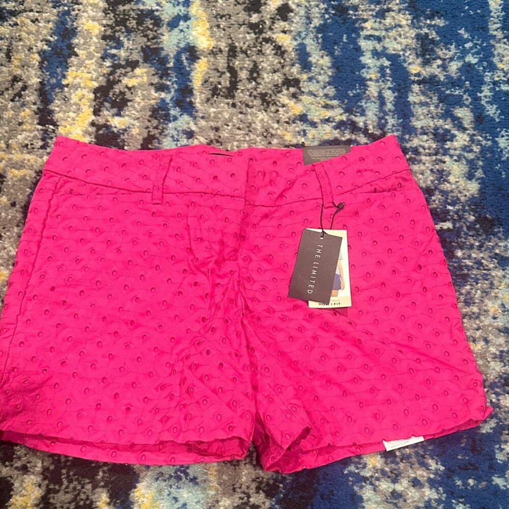 The Limited Eyelet Hot Pink Shorts 4 NWT